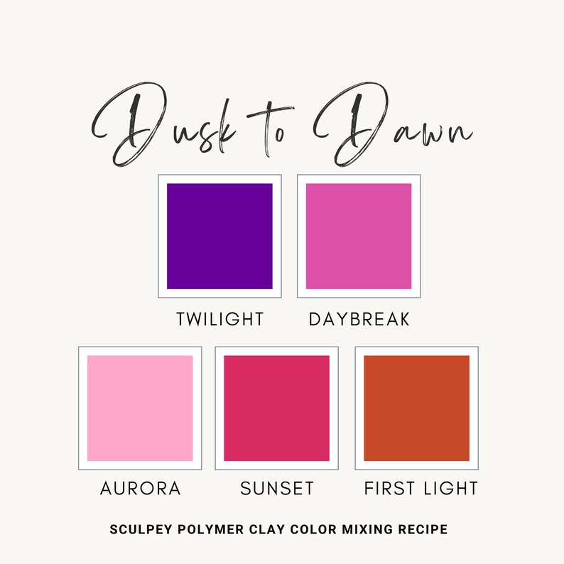 Dusk to Dawn Palette/vibrant Bright Tones/ Easy Mixing - Etsy