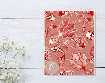Red Koi  | Polymer Clay Transfer Sheet |  Water Soluble Transfer Paper |