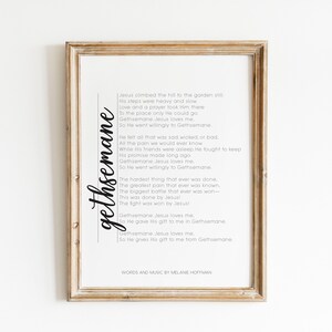 Lyric Art, Music Poster, Custom Song Lyric Print, Religious music, Jesus Christ, LDS, Personalized Lyric Print, Gift for Music Lover