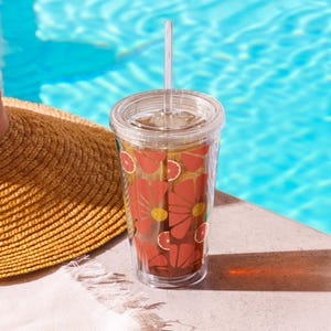 Clear plastic tumbler - Cara Cara Oranges