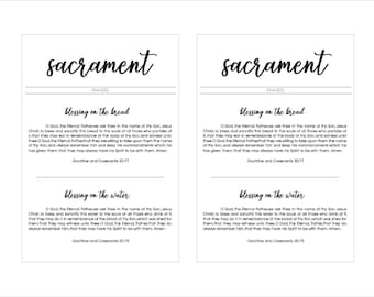 Oraciones sacramentales imprimibles en formato de Escritura. Múltiples tamaños. Encarte de Escritura: Jesucristo. Preparación para el Sacerdocio SUD. Encarte de Escritura. Primaria.