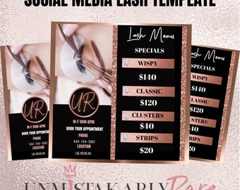 DIY Lash Menu Template