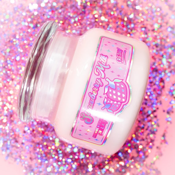 Strawberry Milk Scented Cute Candle 8oz*Dessert Candle*Kawaii Decor*Soy Hand-Poured *-*