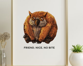 Owl bear Baldurs gate dnd art print poster