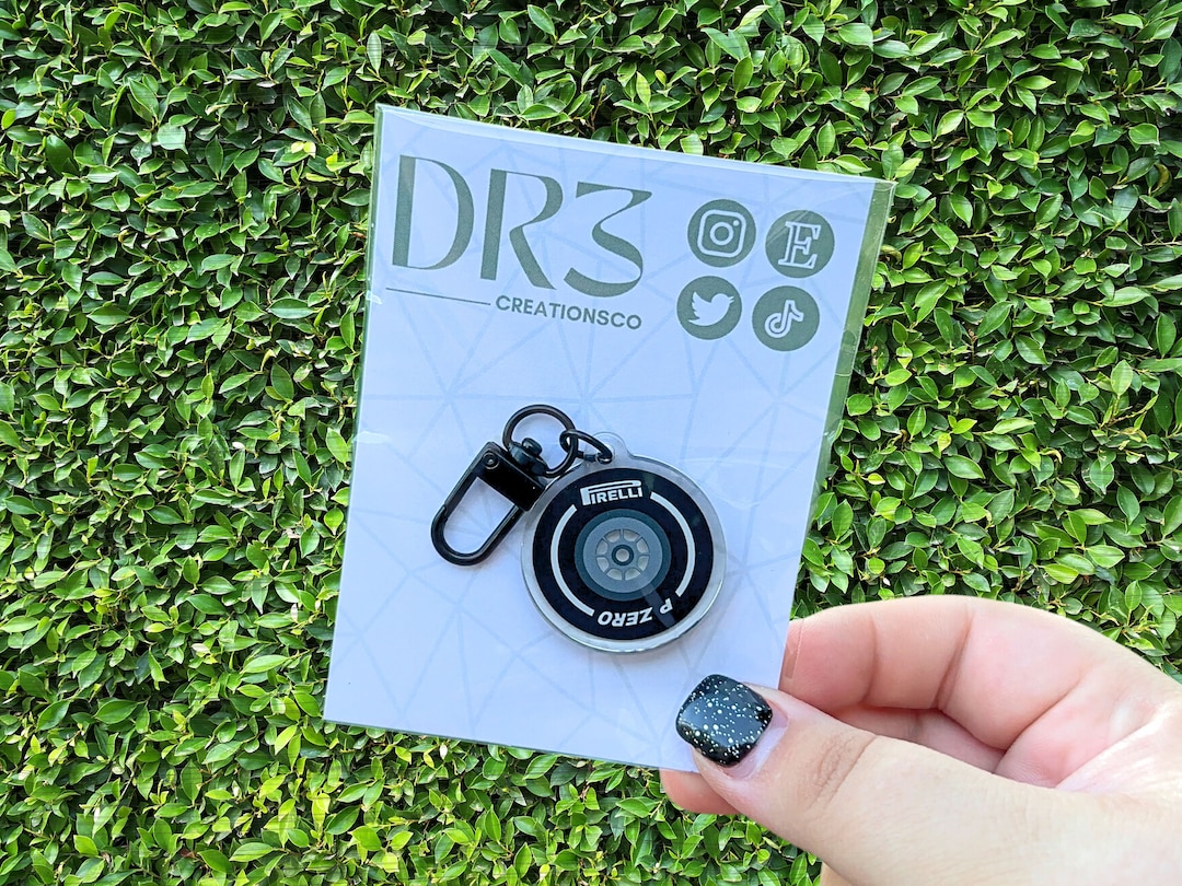 Pirelli Tire Keychain F1 Tyre Keychain Formula 1 Keychain Formula 1 Diecut Keychain F1