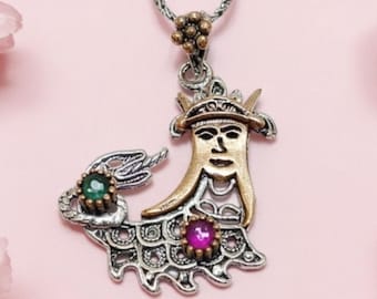 Ciondolo Shahmaran, amuleto mitologico, collana in argento sterling 925 con filigrana fatta a mano