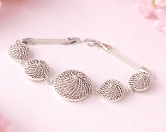 Handmade Rose Gold Plated Sterling Silver Circle Bracelet