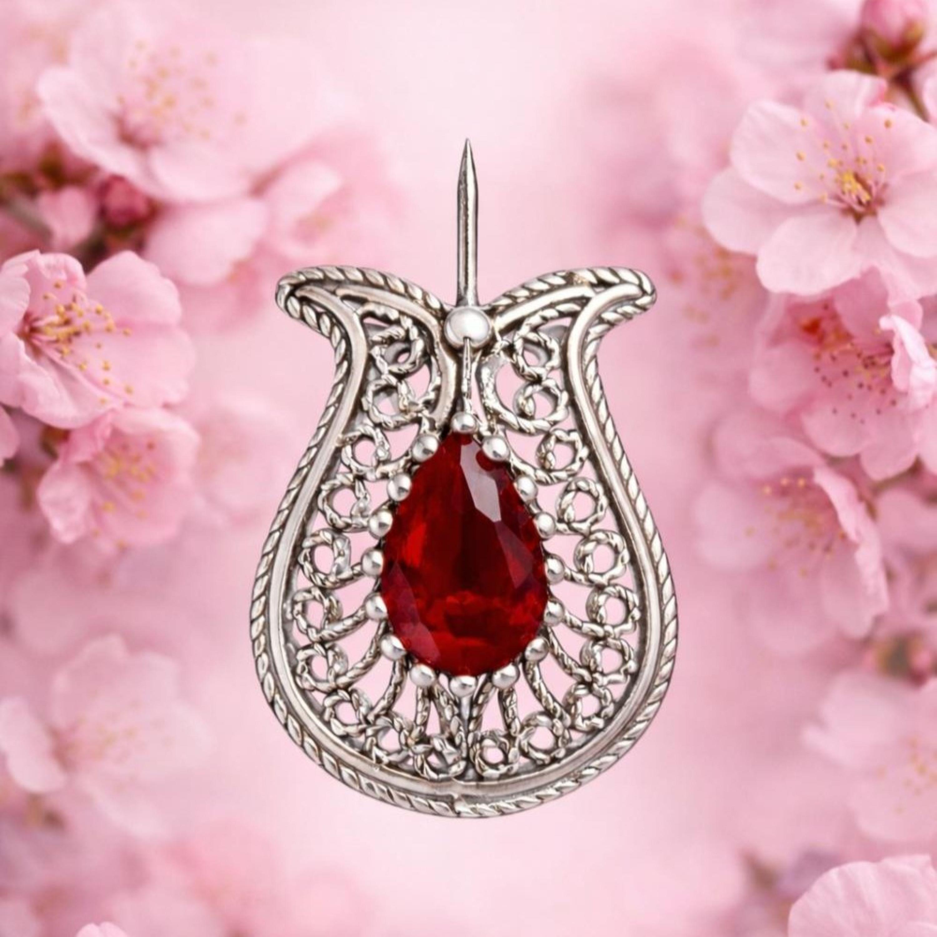Tulip Brooch Handmade Vintage Inspired Elegant Floral Pin Jewelry