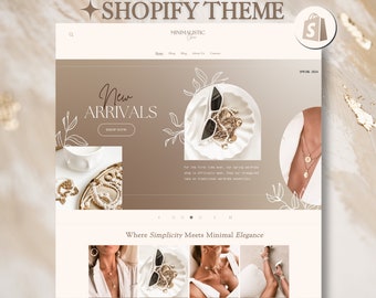 Shopify Theme Boutique, Luxury Shopify Theme Store, Shopify Website Templates Banners, Minimal Neutral Aesthetic 2.0 Shopify Theme Shopify