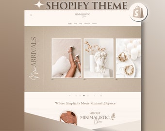 Shopify Theme Boutique, Luxury Shopify Theme Store, Shopify Website Templates Banners, Minimal Neutral Aesthetic 2.0 Shopify Theme Shopify