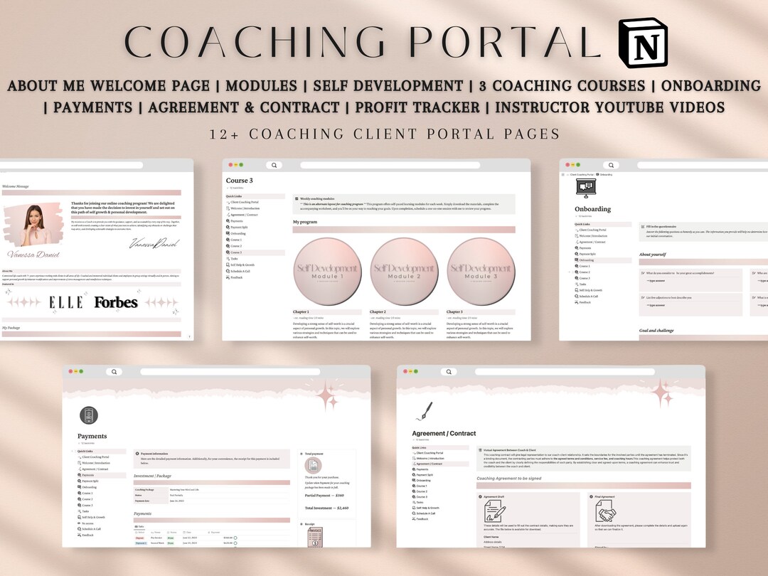 Client Portal Template in Notion for Coaches Notion Template - Etsy