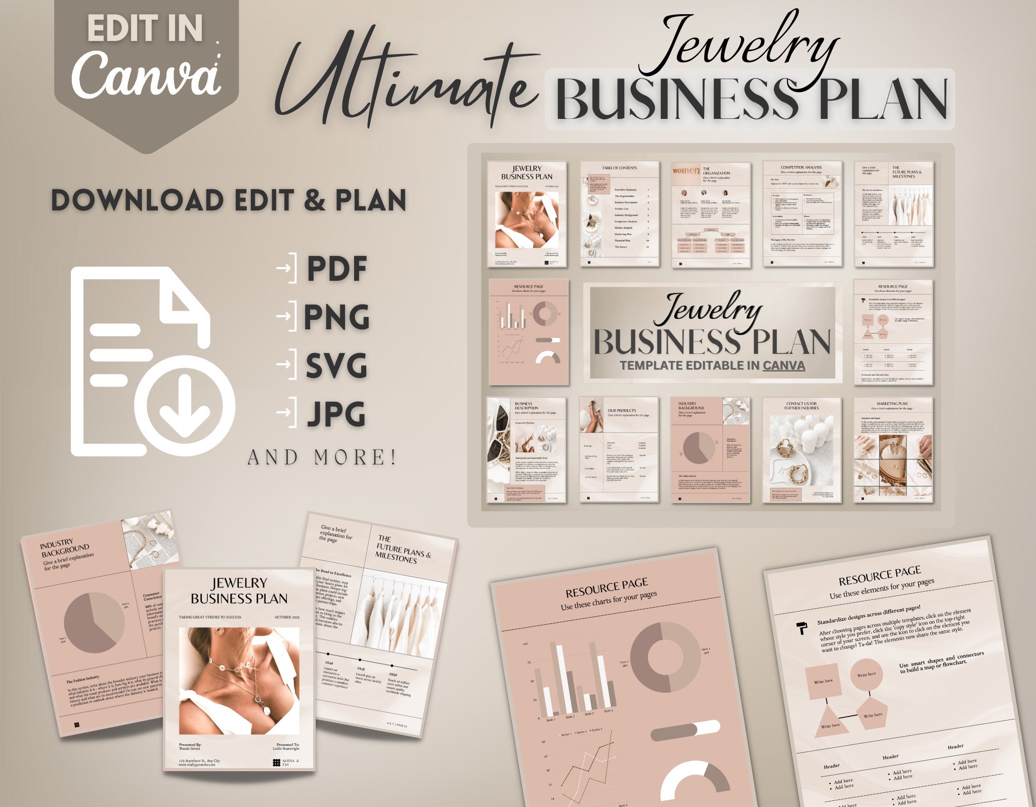 Small Business Plan Template, Jewelry Business, BOSS BABE BUSINESS ...