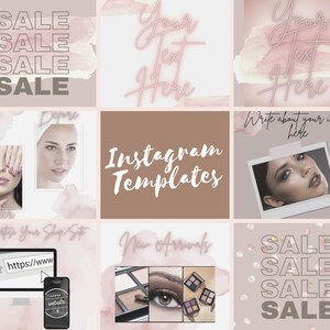 Blush/Dusty Rose Instagram Canva Templates - Editable Templates for Branding & Re-Branding Social Media Pages