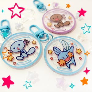 Mudkip Wooper Acrylic Charms | 2 inches | normal & shiny versions