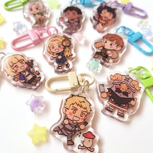 Dungeon Meshi Mini Acrylic Charm 1.5 Inches | Laios, Marcille, Chilchuck, Senshi, Falin, Izutsumi, Kabru, Mithrun