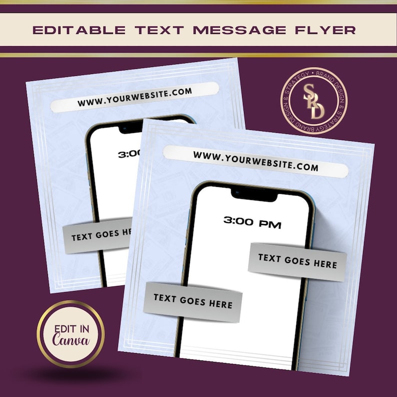 Editable Text Message Flyer: Boutique Social Media Template (canva) - Etsy
