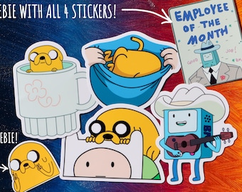 3 autocollants brillants Adventure Time