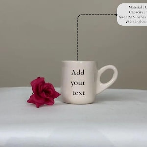 Floral Ceramic Espresso Cup – Handmade Pottery Mug – Personalized Gift for Strong Coffee Lovers