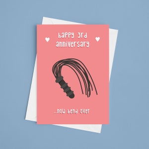 Feliz aniversario de cuero - A5 Tarjeta divertida del 3er aniversario, tarjeta de aniversario grosera, tarjeta de aniversario de esposa, tarjeta de aniversario de marido, Cuero