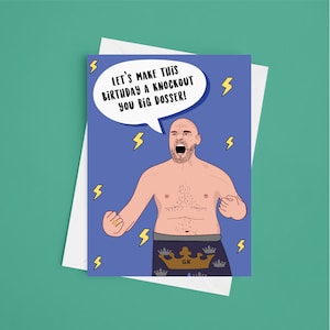 Tyson Fury A5 Tarjeta de cumpleaños divertida - Tarjeta Tyson Fury, tarjeta de cumpleaños divertida, tarjeta de cumpleaños del marido, tarjeta de cumpleaños del novio, cumpleaños del amigo