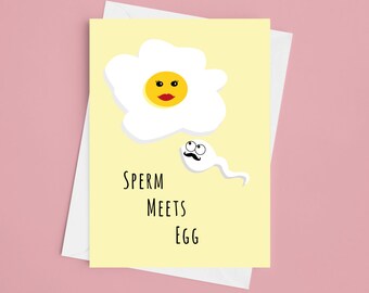 Sperm Meets Egg - A5 IVF Greeting Card, Fertility Card, IVF Card, IVF Milestone, Couple ivf Card, Thinking Of You ivf card, pregnancy card