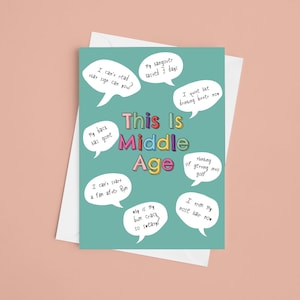 A5 Lustige Geburtstagskarte für Ihn - This Is Middle Age, lustige Männliche Geburtstagskarte, Geburtstagskarte Mann, Freund Geburtstag,