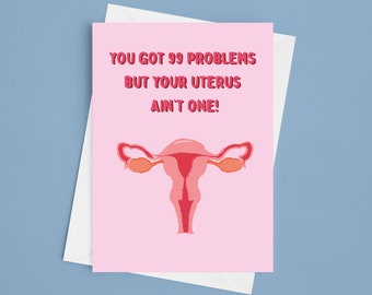 Zabawna kartka z życzeniami powrotu do zdrowia po histerektomii | Macica to nie macica