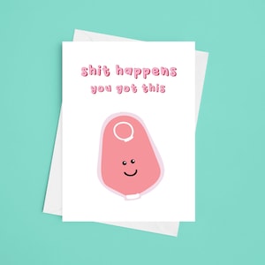 Ostomy Surgery Card - A5 Stoma Card, Bowel surgery card, surgery, stoma surgery, get well soon, colostomy bag, colostomy surgery card, funny