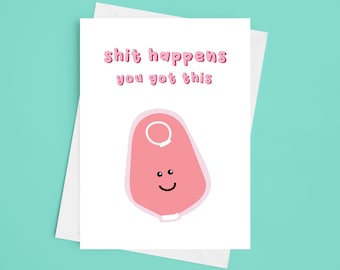 Carte amusante pour une chirurgie de la stomie - Cadeau de guérison intestinale