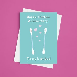 A5 Lustige Karte zum 2. Jahrestag - Happy Cotton Anniversary, 2. Jahrestag, Karte zum 2. Jahrestag, Ehemann Jahrestag, Happy Anniversary