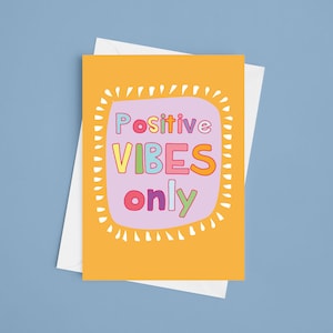 Carta A5 Thinking Of You - Carta Solo Vibrazioni Positive, rimani forte, carta di amicizia, carta di simpatia, carta rimani forte, tempi difficili, rimani positivo