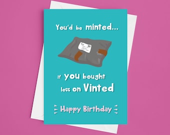 Biglietto di compleanno divertente A5 Dipendente da Vinted