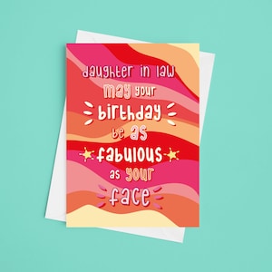 Joyeux anniversaire Belle-fille A5 - Drôle de belle-fille Carte d’anniversaire, Drôle, meilleure belle-fille, fabuleuse, Drôle de carte d’anniversaire, pour elle