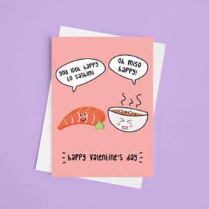 Grappige Valentijnskaart A5 - Miso Happy, Japans eten Valentijnsdag, echtgenoot Valentijnskaart, vriend, voor hem, onbeleefd, grappig, schattig, woordspelingskaart