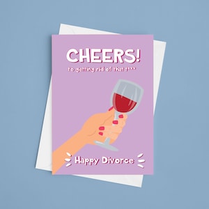 Funny Divorce Card - A5 Divorce Card, divorce congratulations card, end of marriage card, rude divorce card, humour, novelty, congrats, joke