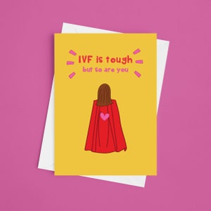 Carte de support FIV A5 - J'ai ça, carte de FIV, support ttc, voyage FIV, une pensée pour vous, carte ananas, voyage de fertilité, carte d'étape importante