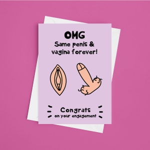 Rude Engagement Card: Funny A5 Congrats Card
