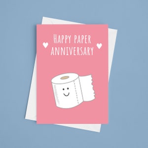 A5 Funny 1st Anniversary Card - Aniversario de papel, tarjeta de aniversario grosera, tarjeta de aniversario de la esposa, tarjeta de aniversario del esposo, 1er aniversario