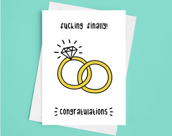 Lustige Verlobungs Karte A5 – Freche Hochzeitskarte Glückwünsche zur Hochzeit
