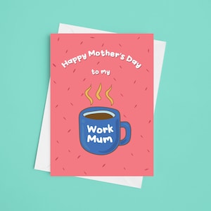 Feliz Día de la Madre a mi mamá del trabajo -A5 Tarjeta divertida del Día de la Madre, para mi mamá del trabajo, Tarjeta divertida del Día de la Madre, mamá en el trabajo, amiga del trabajo, divertida