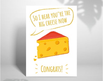Funny New Job Card – Big Cheese Congratulations (A5)