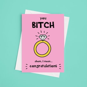 Tarjeta de compromiso grosero - A5 - compromiso feliz, compromiso divertido, tarjeta de felicitación, tarjeta de felicitación divertida, para su comprometido, amigo