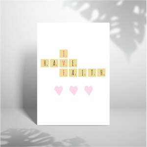J’ai la foi - A5 FIV Penser à vous Carte de vœux, Carte de FIV, carte de fertilité, penser à vous, amitié, juste parce que carte, soutien,