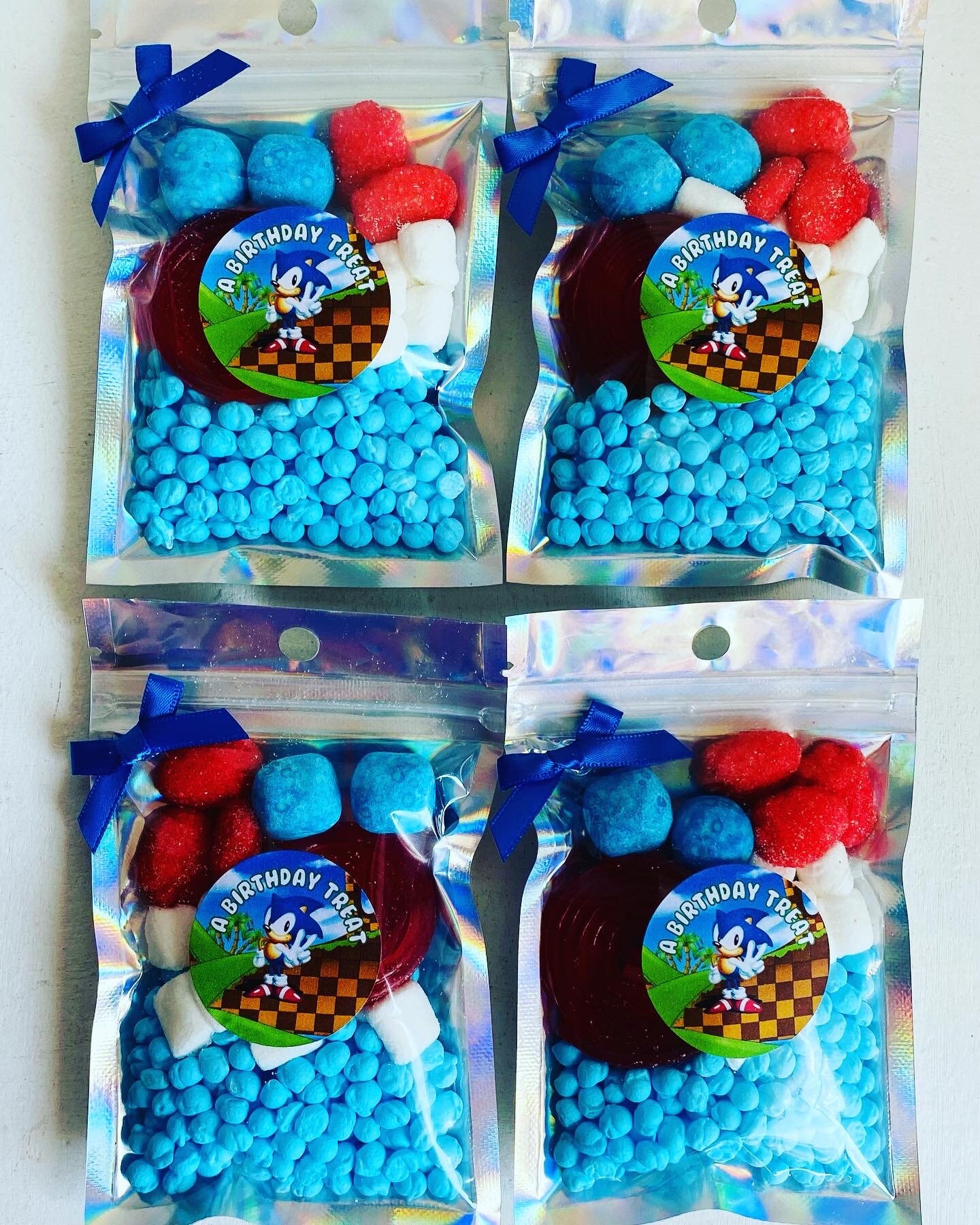 Sonic the Hedgehog Sweet Pouches Sonic Sweets Sonic Party Etsy UK