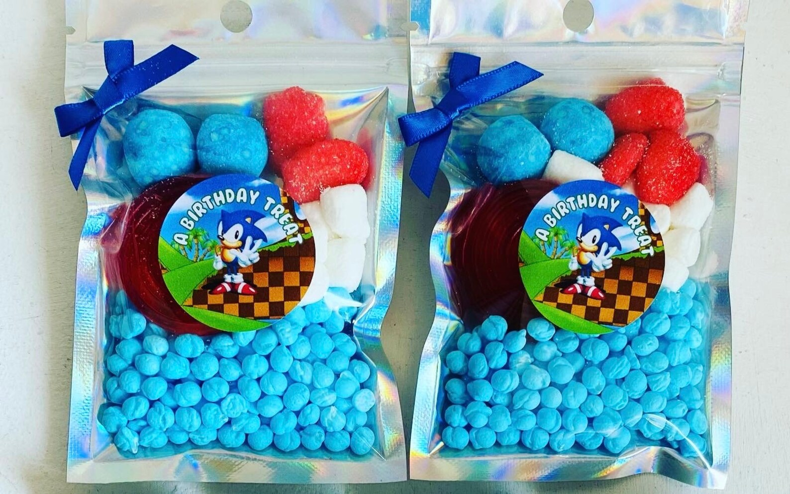 Sonic the Hedgehog Sweet Pouches Sonic Sweets Sonic Party Etsy UK
