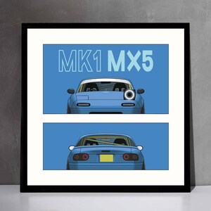 Mazda MK1 MX5 Drift Car Poster / JDM / Miata / Illustration / Print / Car art / Automotive / Personalise / Custom / Gift / Unframed