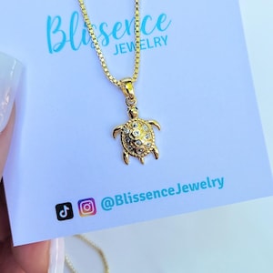 Turtle Necklace,  Cadena de Tortuga, Gold Filled Jewelry, Oro Laminado, Christmas gift for her, women&#39;s jewelry, cute necklace, gift ideas