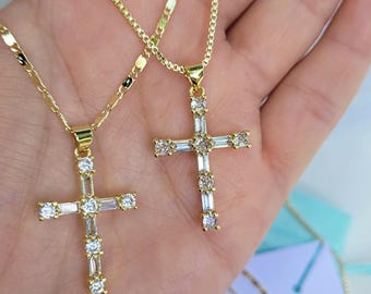 Gold Filled Cross Necklace: Religious Jewelry Gift