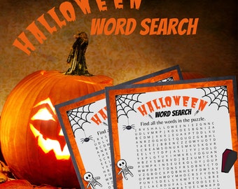 Halloween printable word search activity