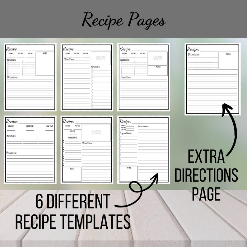 Printable Recipe Binder Kit Cooking Planner & Culinary Organizer Etsy